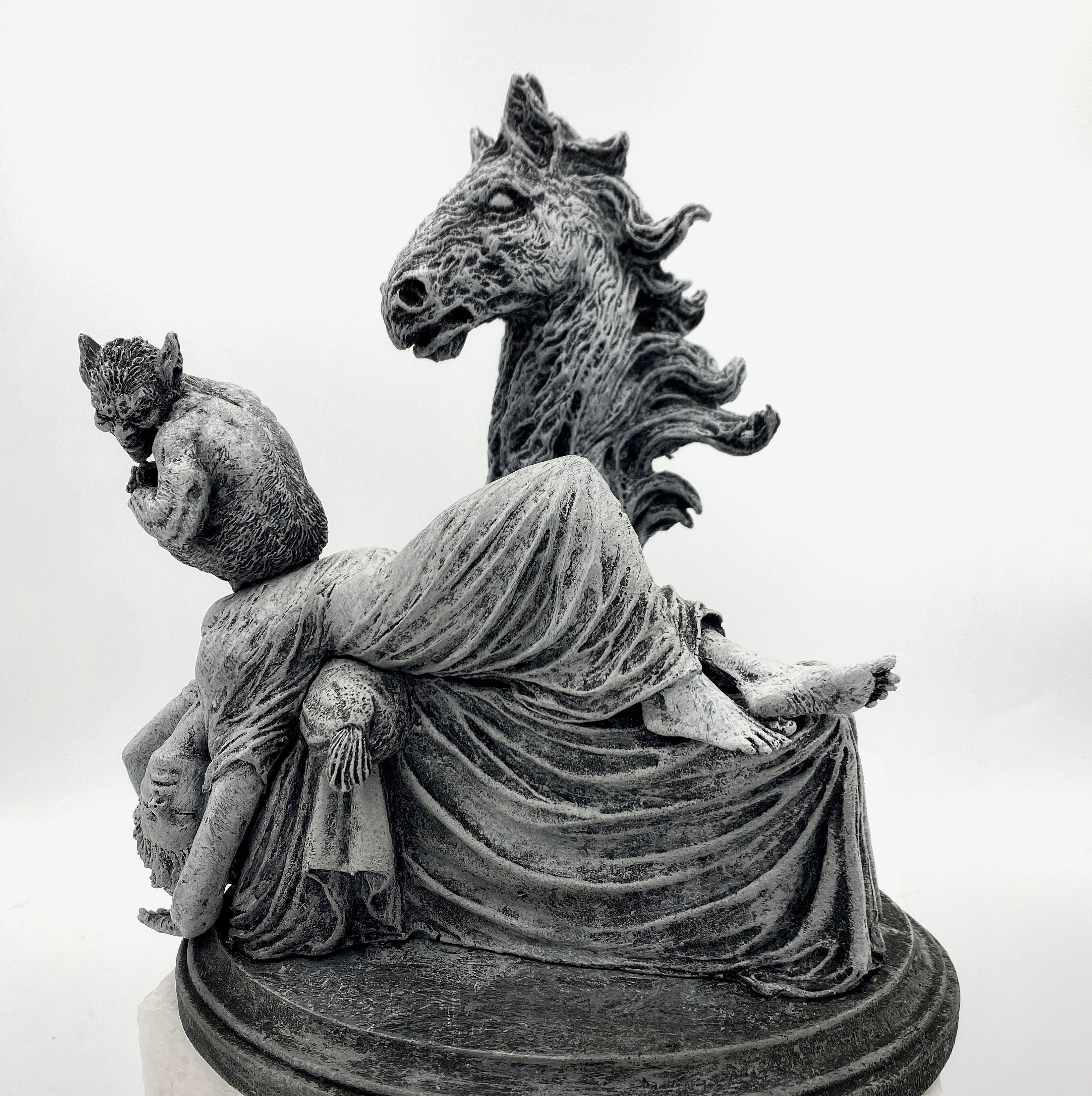 Statue of Henry Fuseli's "The Nightmare”,  Hand Painted Resin Sculpture | Victorian Gothic Figurine | Gothic Decor Dark Fantasy Gift