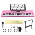 61 Keys Digital Music Keyboard Electric Piano Electronic Musical Instrument Kids Learning Keyboard with Microphone Stand for 3-12 Year Old Kids Girls