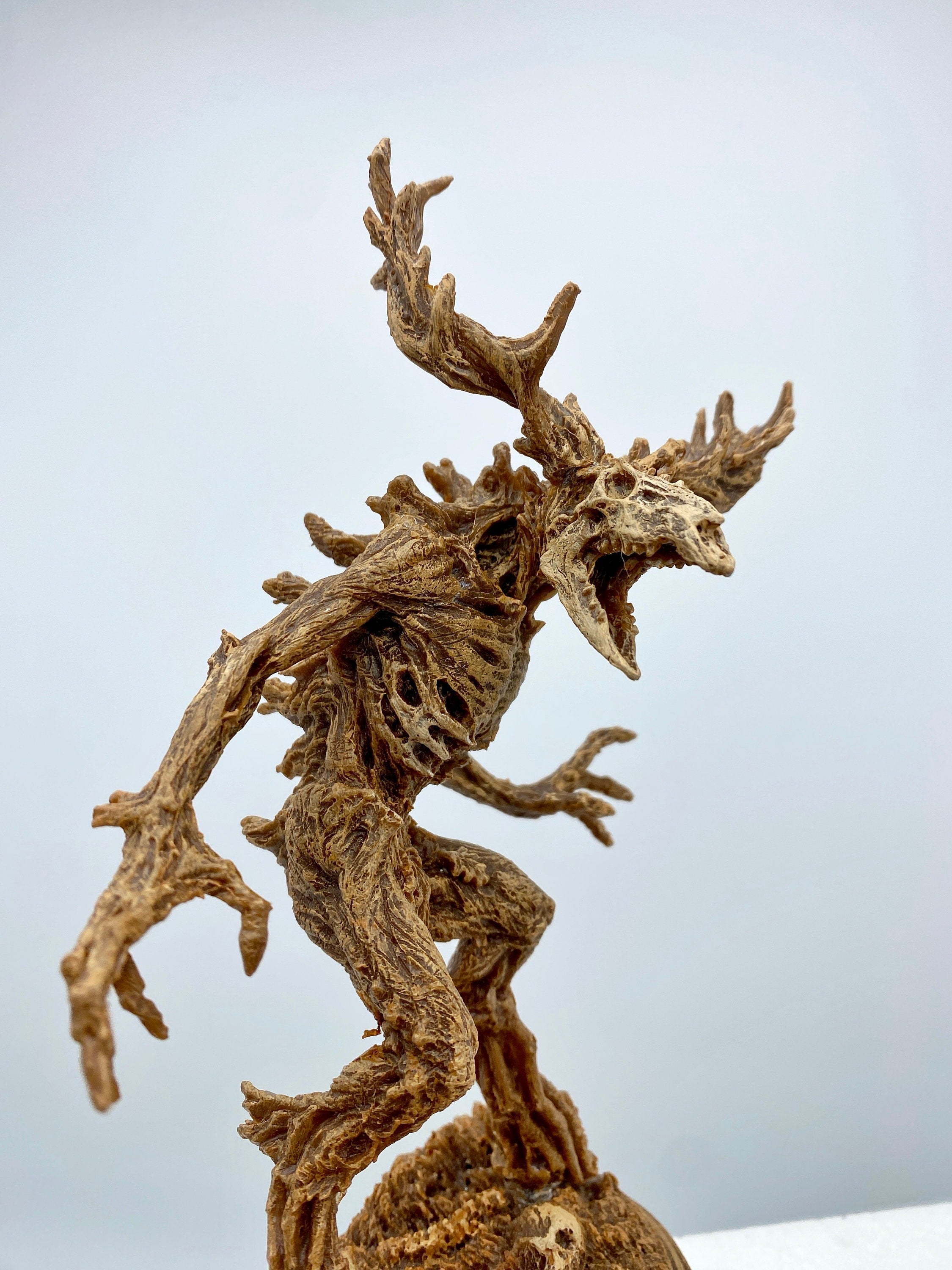 Leshen/ Wendigo Statue, Half Scale Sculpture | Mythical Creature Figurine | Folklore Legendary Wendigo Figurine. Fantasy Art Decor