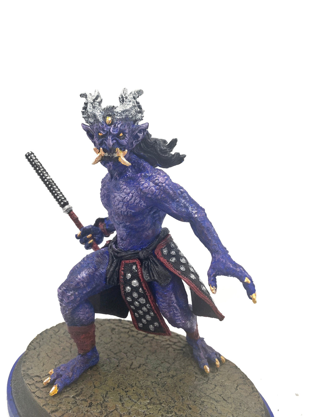 Oni Statue, Full Color, Blue