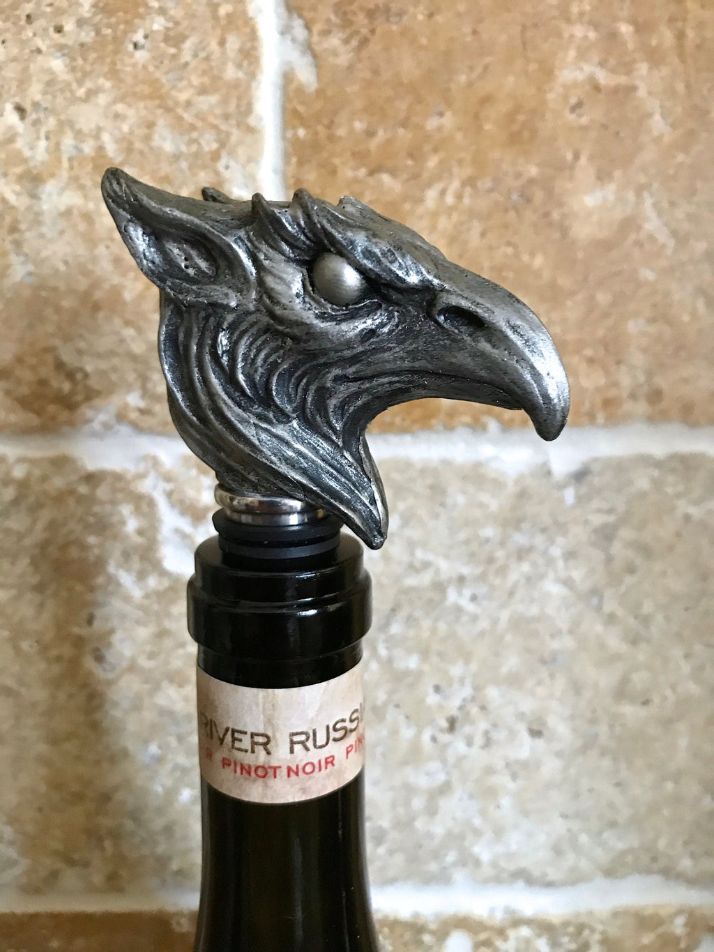 Griffin Winestopper, Hand Sculpted Resin,  Mythic Fantasy Art Barware | Legendary Creature Bottle Stopper | Fantasy Wine and Barware Gift