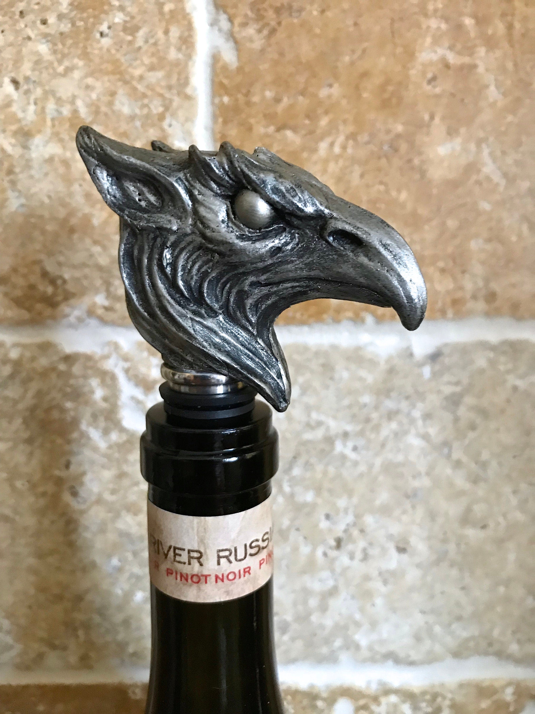 Griffin Winestopper, Hand Sculpted Resin,  Mythic Fantasy Art Barware | Legendary Creature Bottle Stopper | Fantasy Wine and Barware Gift