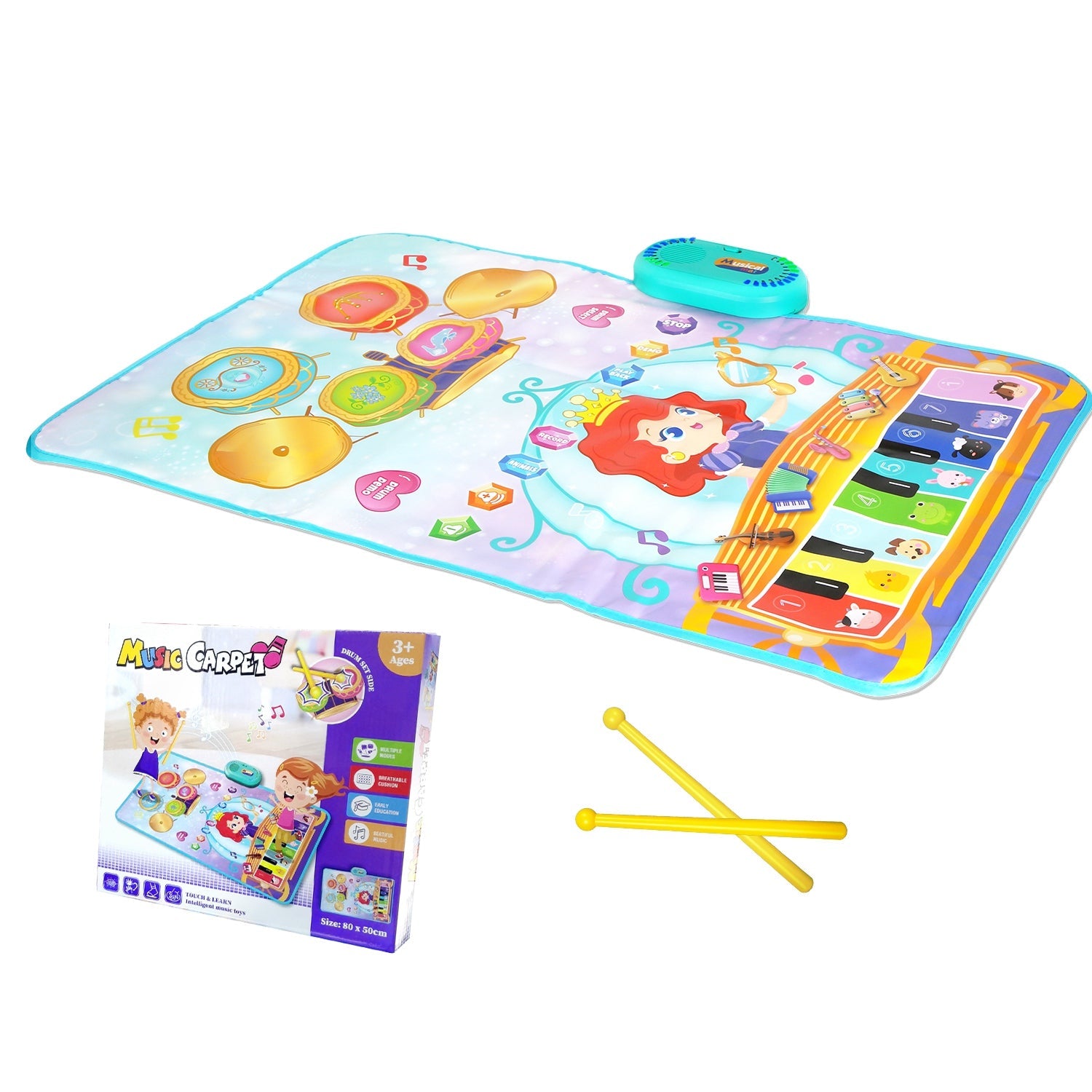 Baby Musical Mat With 55 Music Sounds Toddler Toys Floor Piano Keyboard Mat Drum Mat Carpet Educational Musical Learning Toy Infant Music Toy for 1 2