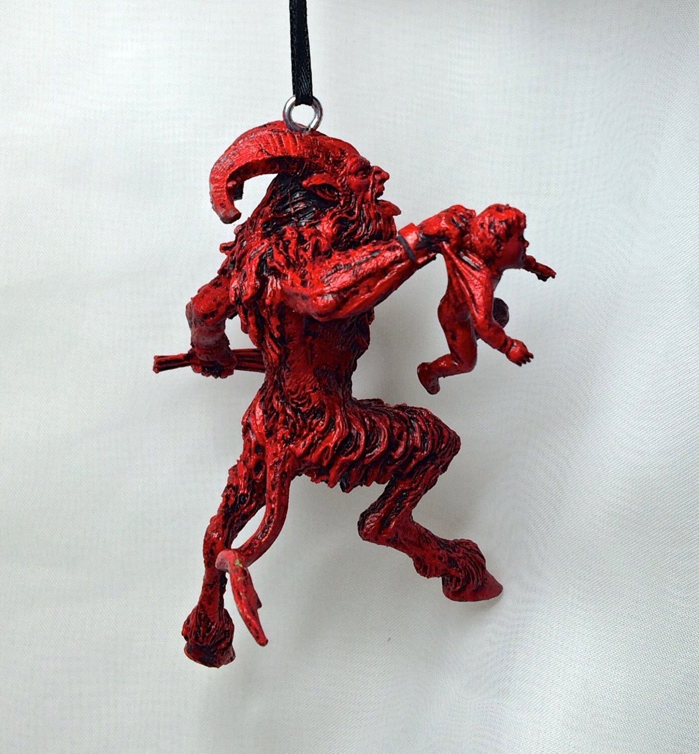 Krampus III Ornament, Hand Painted Resin Sculpture | Christmas Legend Figurine | Unique Dark Christmas Demon Ornament for Holiday Decor