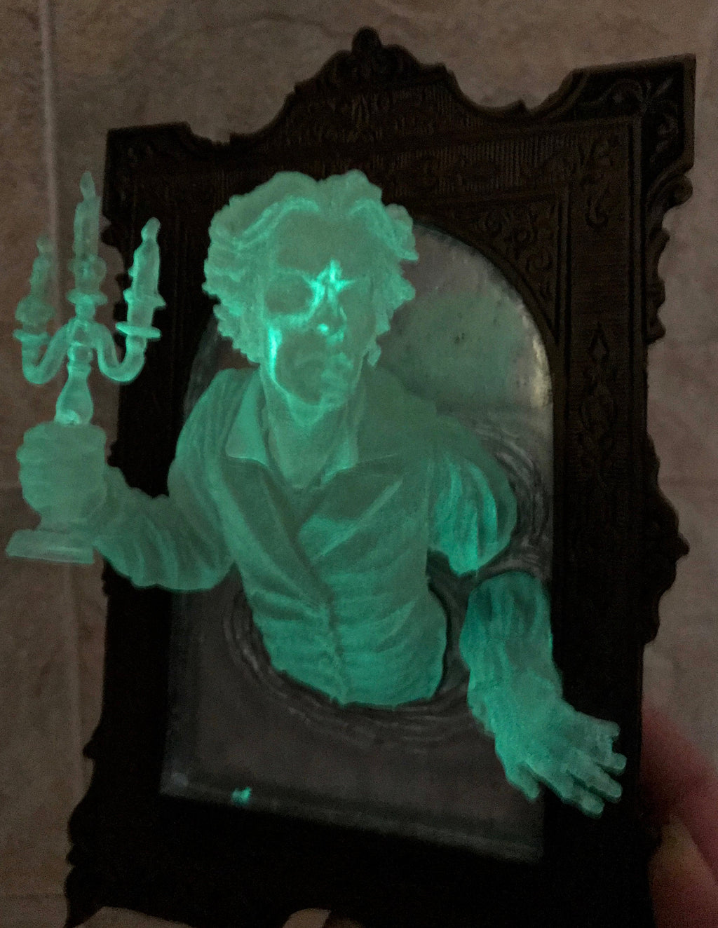 Gentleman Ghost in the Mirror Wall Plaque, Glow in the Dark Resin| Victorian Gothic Haunted Wall Art | for Halloween and Spooky Home Decor
