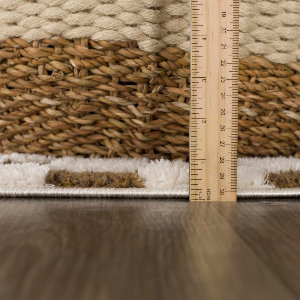 Lajos Brown Checkered Shag Rug - Clearance