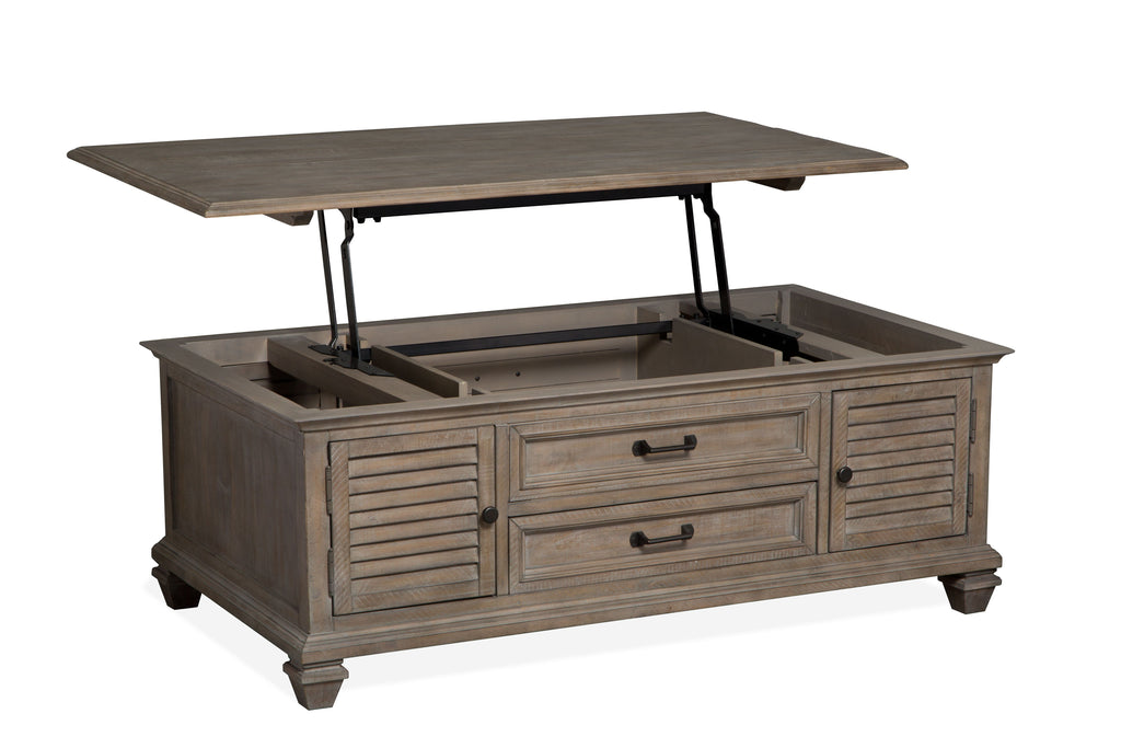 Lancaster - Lift Top Storage Cocktail Table (With Casters) - Dove Tail Gray