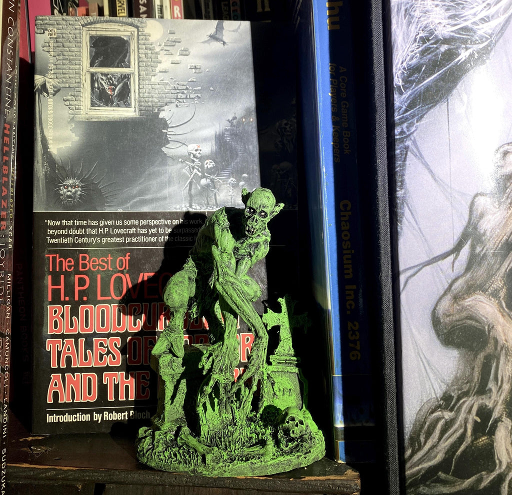 H.P. Lovecraft’s Ghoul Statue, Hand Painted Sculpture | Cthulhu Mythos Monster Figurine | Lovecraftian Horror Decor and Gamer Gift