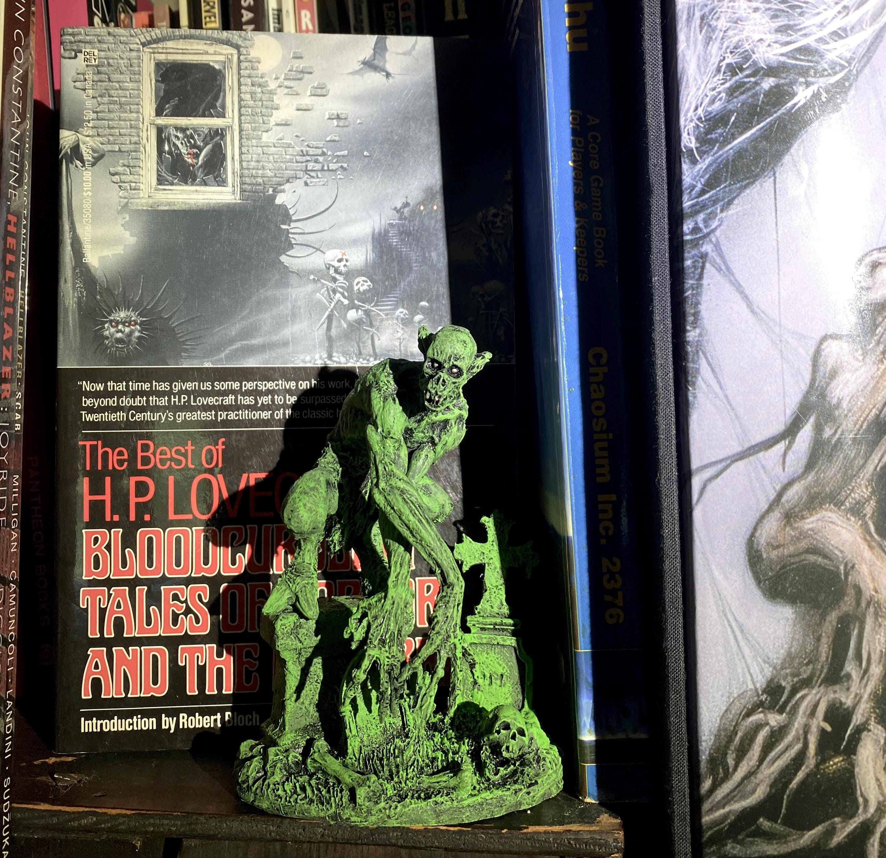 H.P. Lovecraft’s Ghoul Statue, Hand Painted Sculpture | Cthulhu Mythos Monster Figurine | Lovecraftian Horror Decor and Gamer Gift