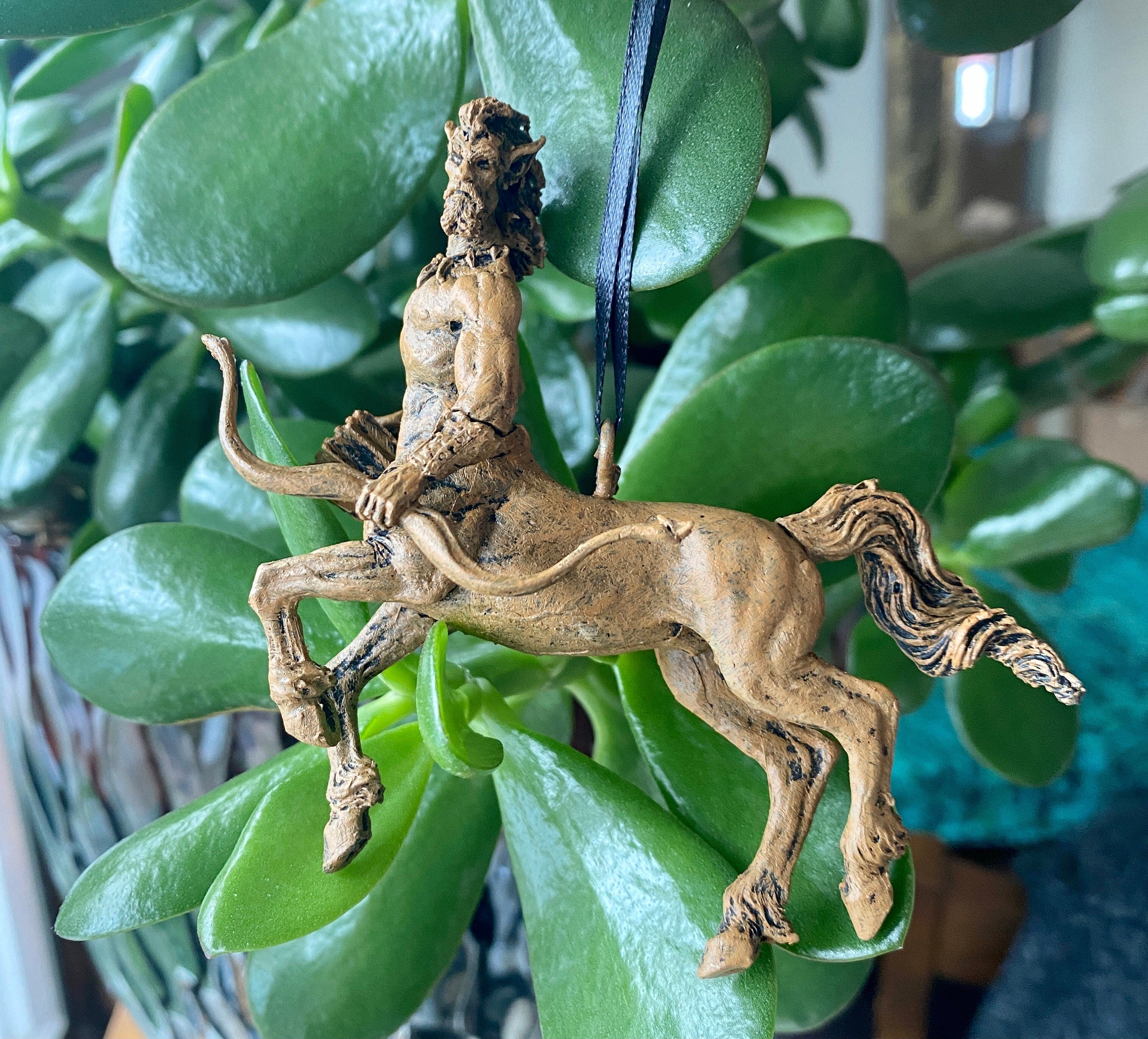 Centaur Ornament, Hand Painted Resin Sculpture | Mythical Creature Figurine | Legendary Sagittarius Centaur Ornament. Fantasy Art Decor