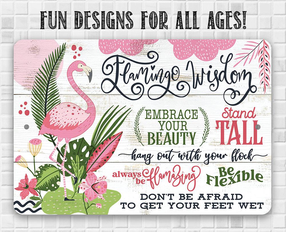 Flamingo Wisdom - Metal Sign