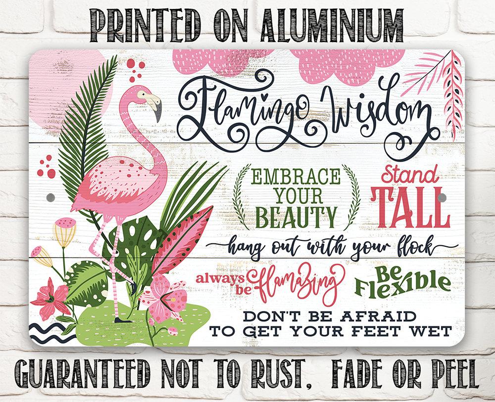 Flamingo Wisdom - Metal Sign