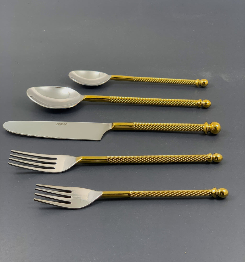 Stainless Steel Flatware set of 20 Pieces Golden