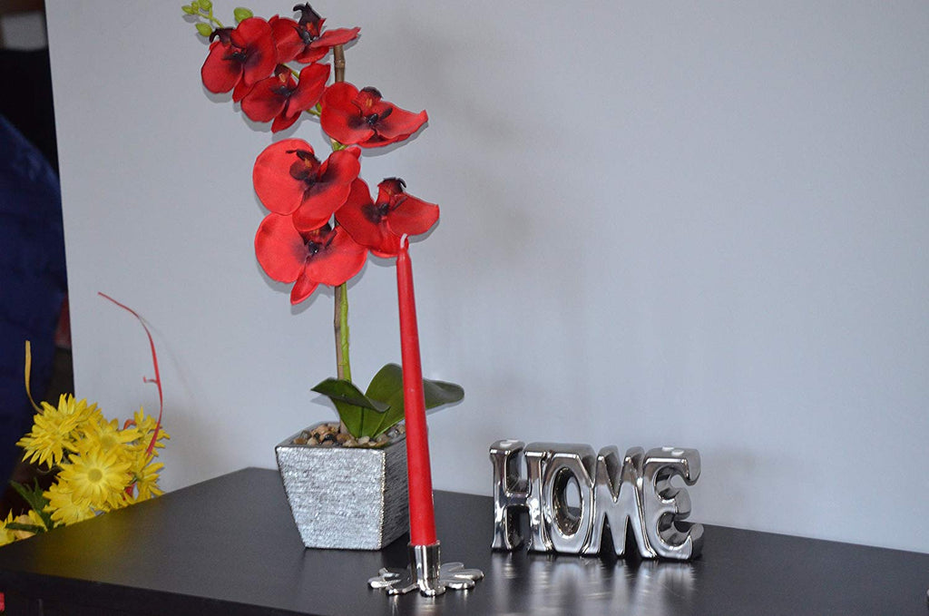 Vibhsa Decorative Silver Flower Candle Holder | 4" Handcrafted Aluminum