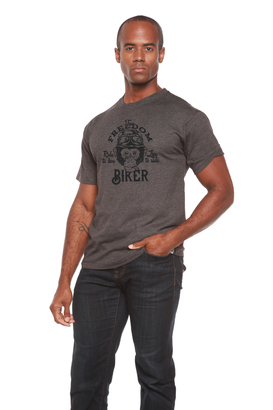 Freedom Biker Men's Bamboo Viscose/Organic Cotton Short Sleeve Graphic T-Shirt