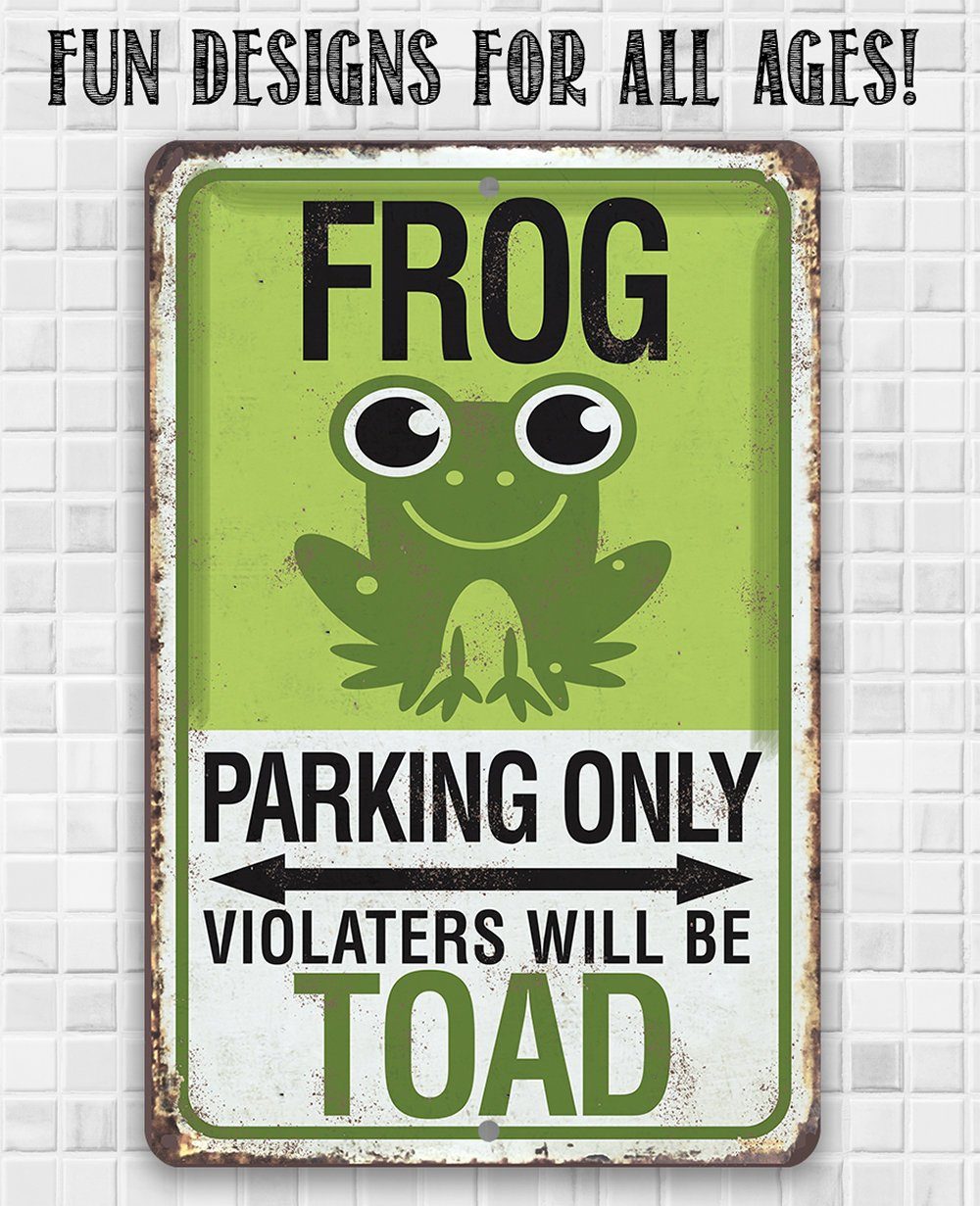 Frog Parking - Metal Sign