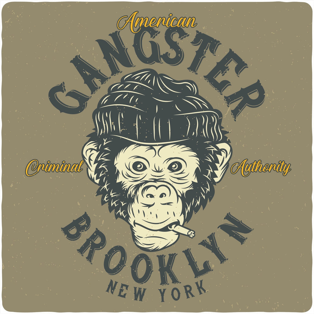 Gangster Brooklyn Men's Bamboo Viscose/Organic Cotton Short Sleeve Graphic T-Shirt