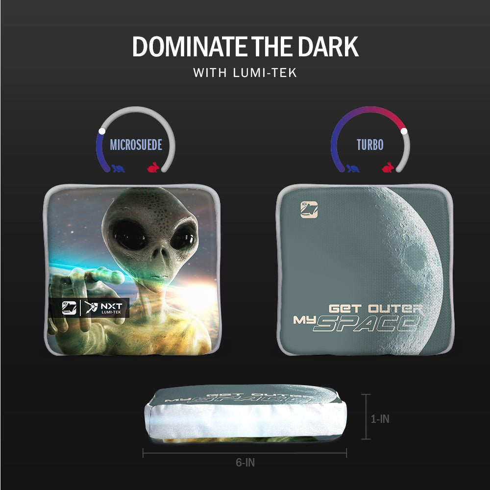 Get Outer My Space Aqua NXT Lumi-Tek Cornhole Bags