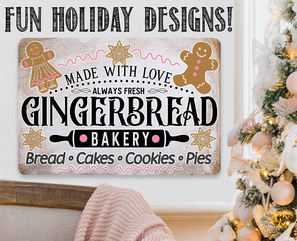 Gingerbread Bakery - Metal Sign