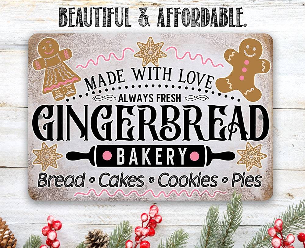 Gingerbread Bakery - Metal Sign