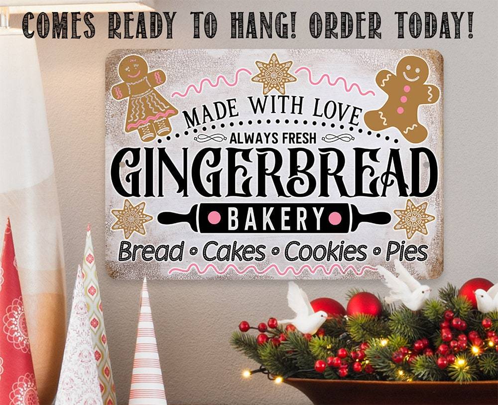 Gingerbread Bakery - Metal Sign