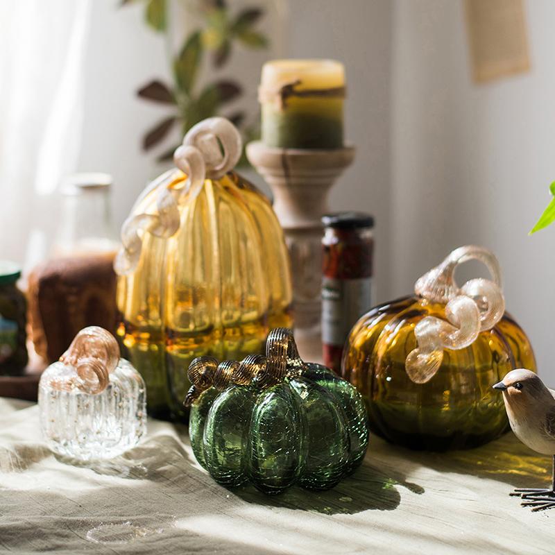 Glass Pumpkin Accents