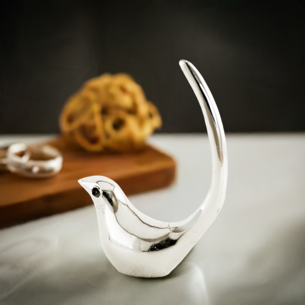 Vibhsa Silver Bird Ring Holder -Jewelry Organizer