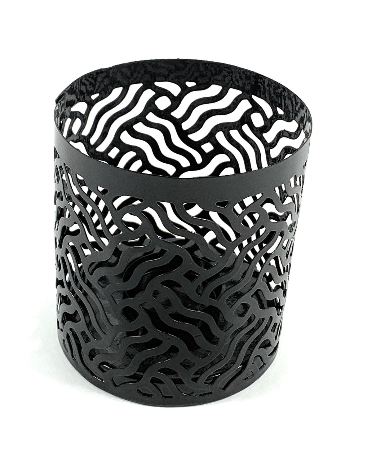 Vibhsa Votive Candle Holders | Set of 2, Black, Laser-Cut Design