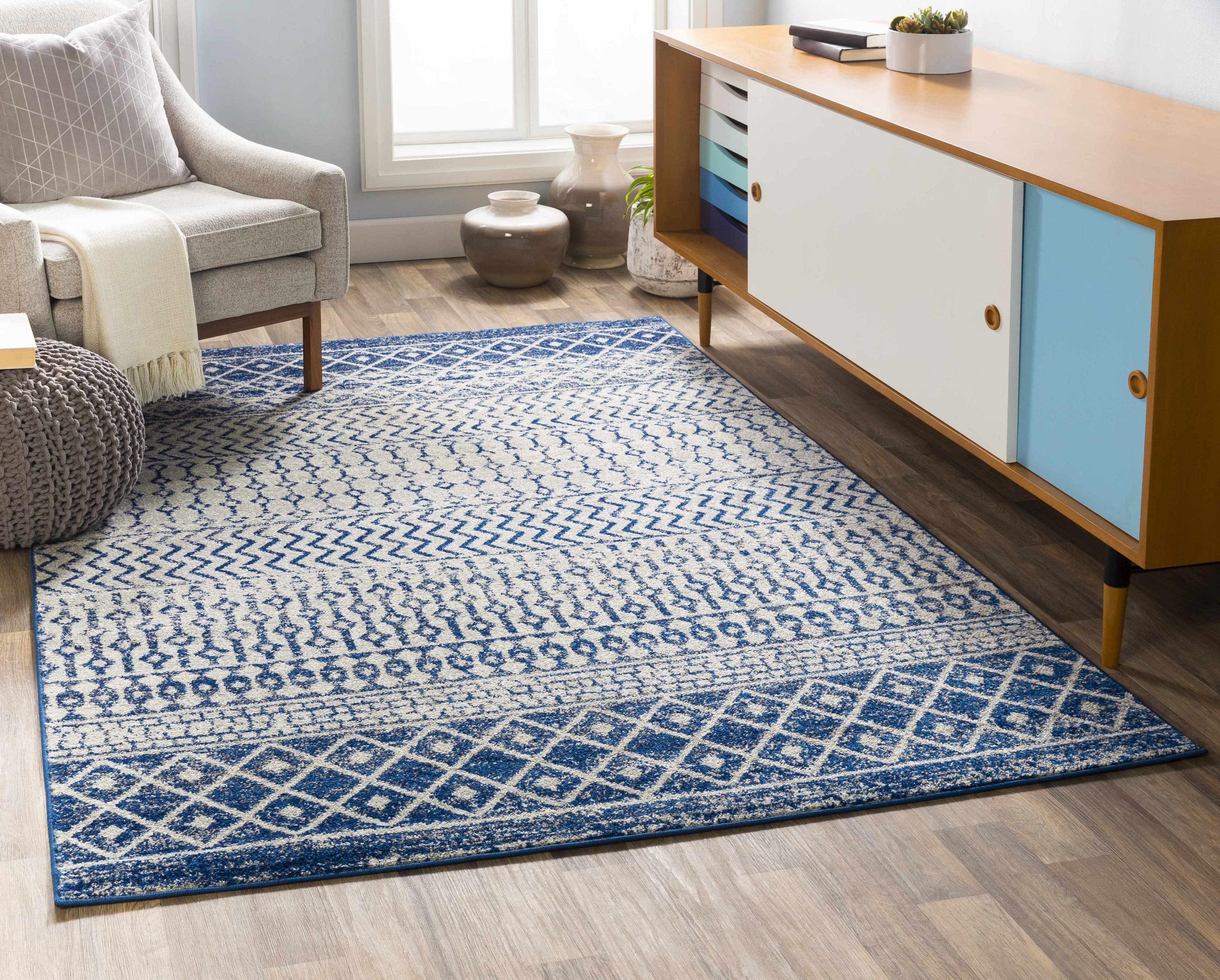 Constantin Blue Area Rug - Clearance
