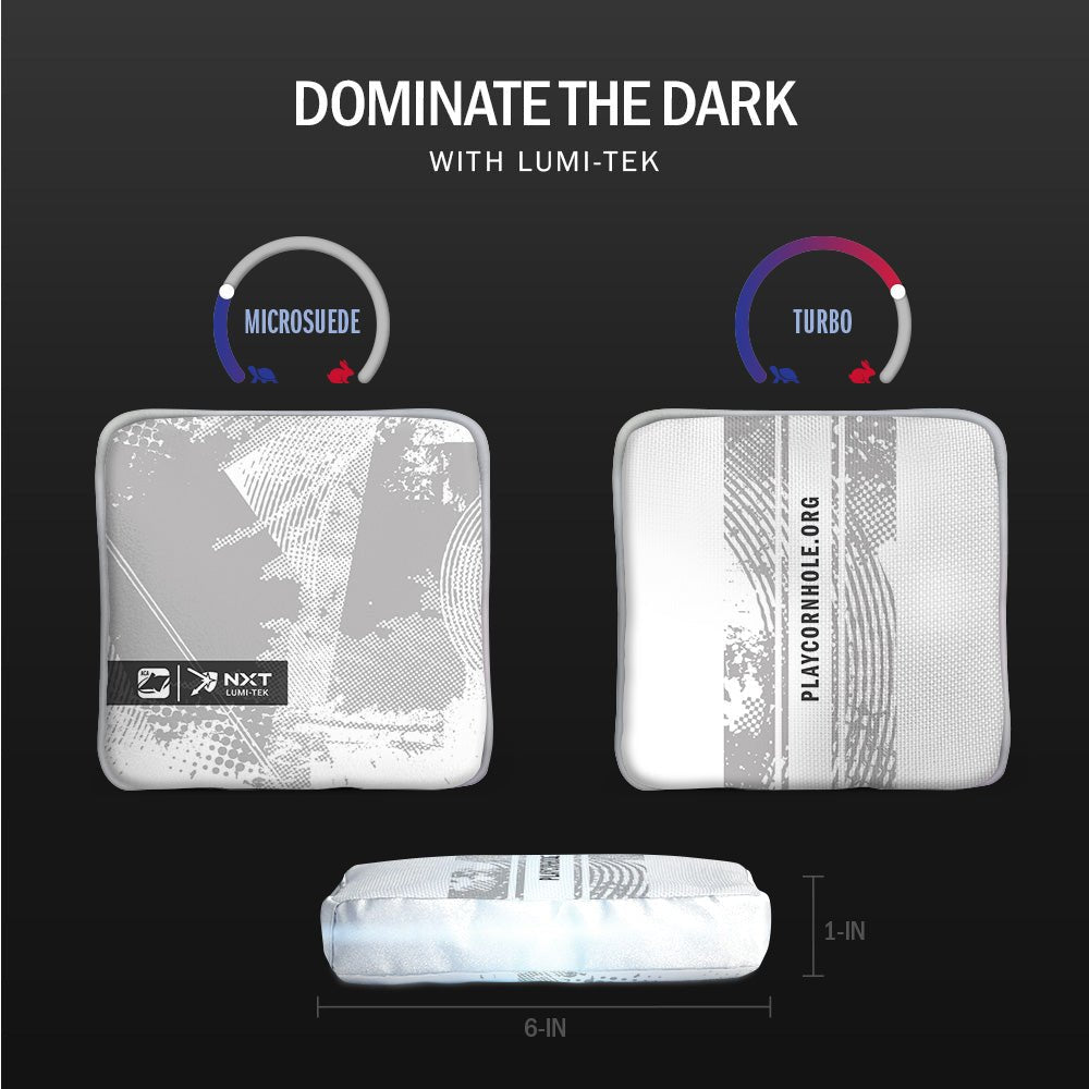 Grunge White NXT Lumi-Tek Cornhole Bags