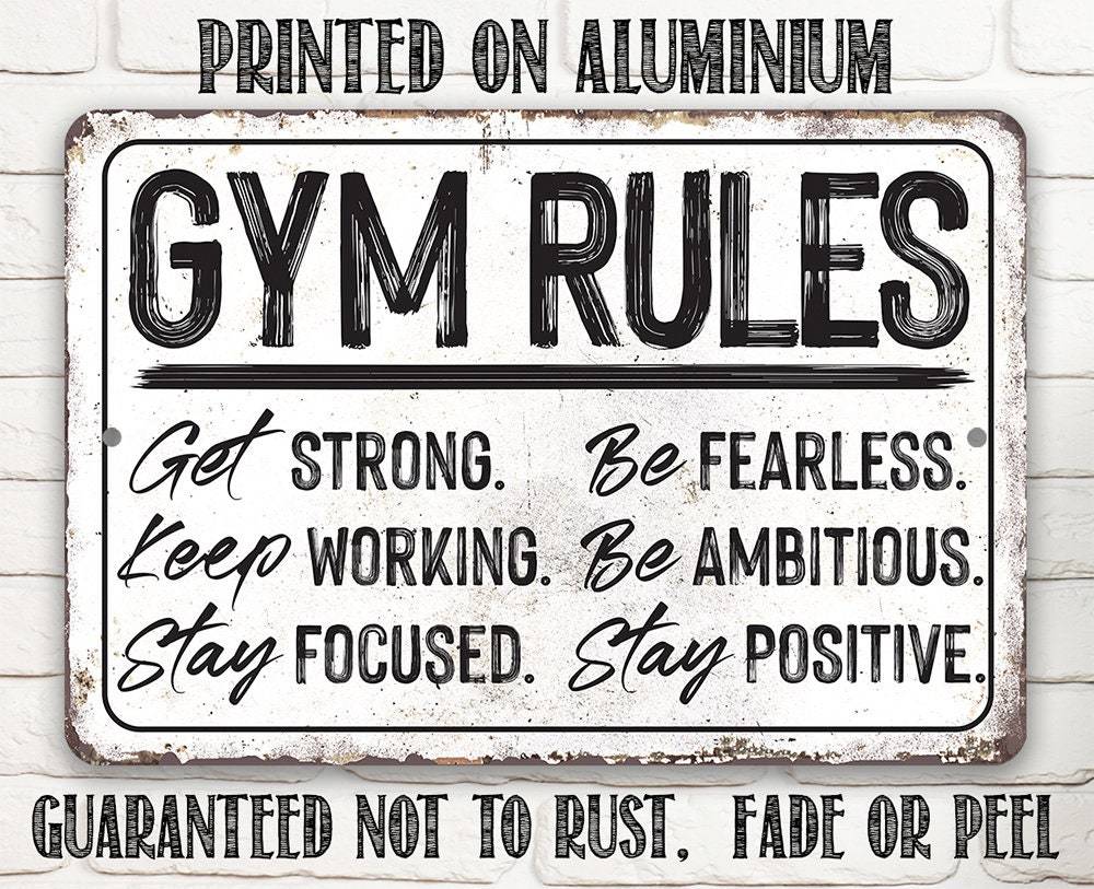 Gym Rules - Metal Sign