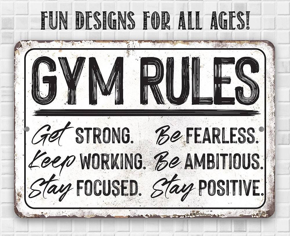 Gym Rules - Metal Sign