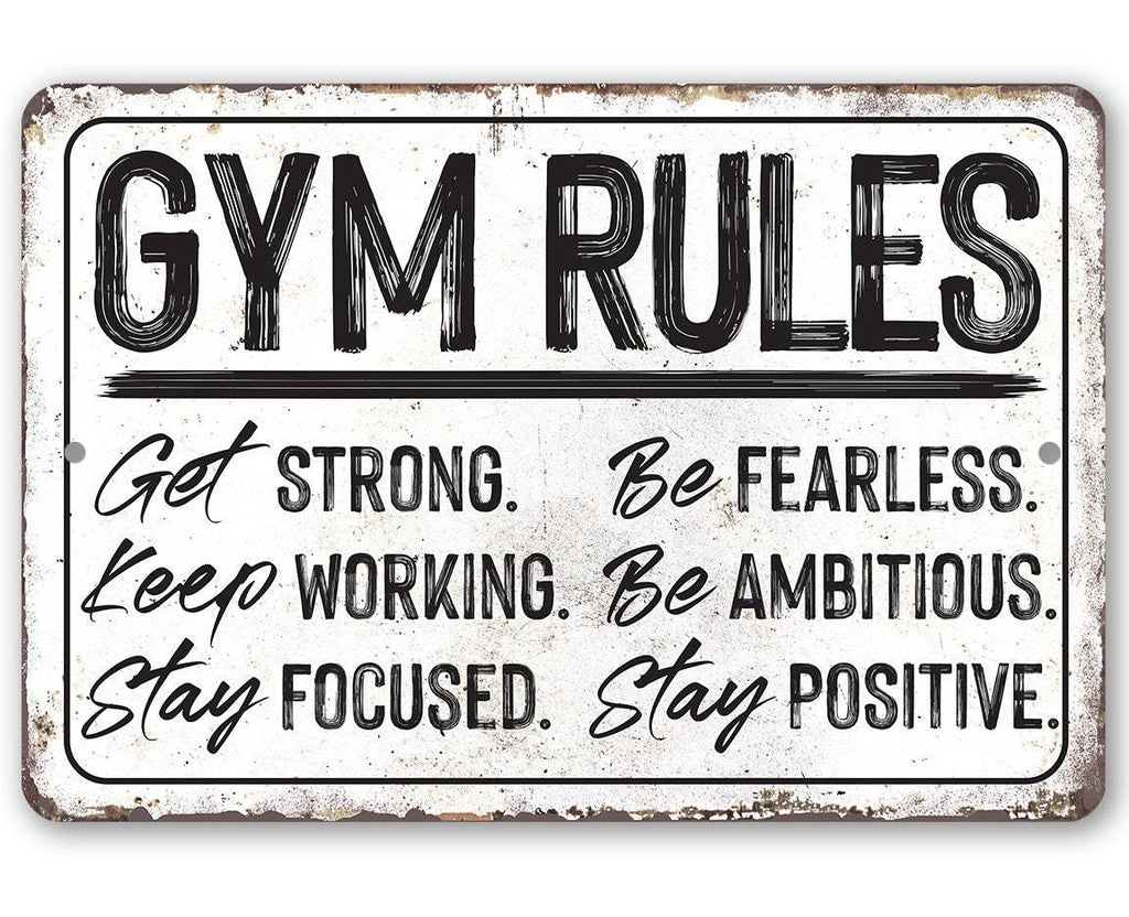 Gym Rules - Metal Sign