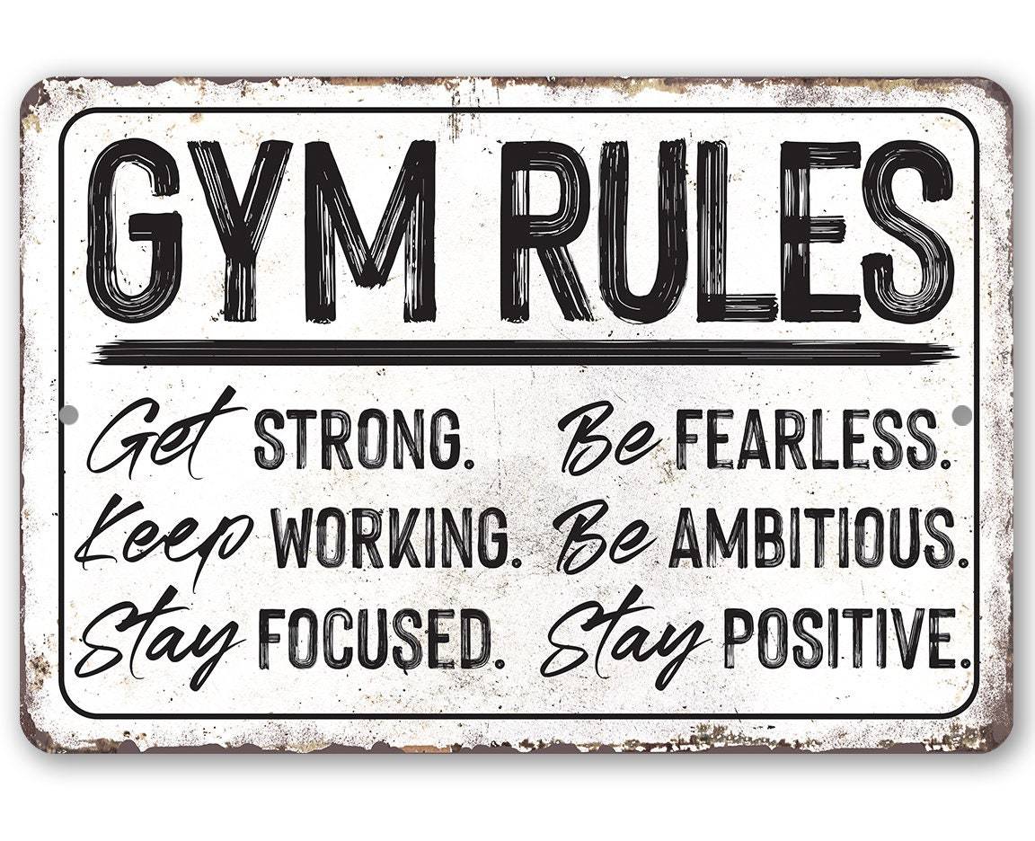 Gym Rules - Metal Sign