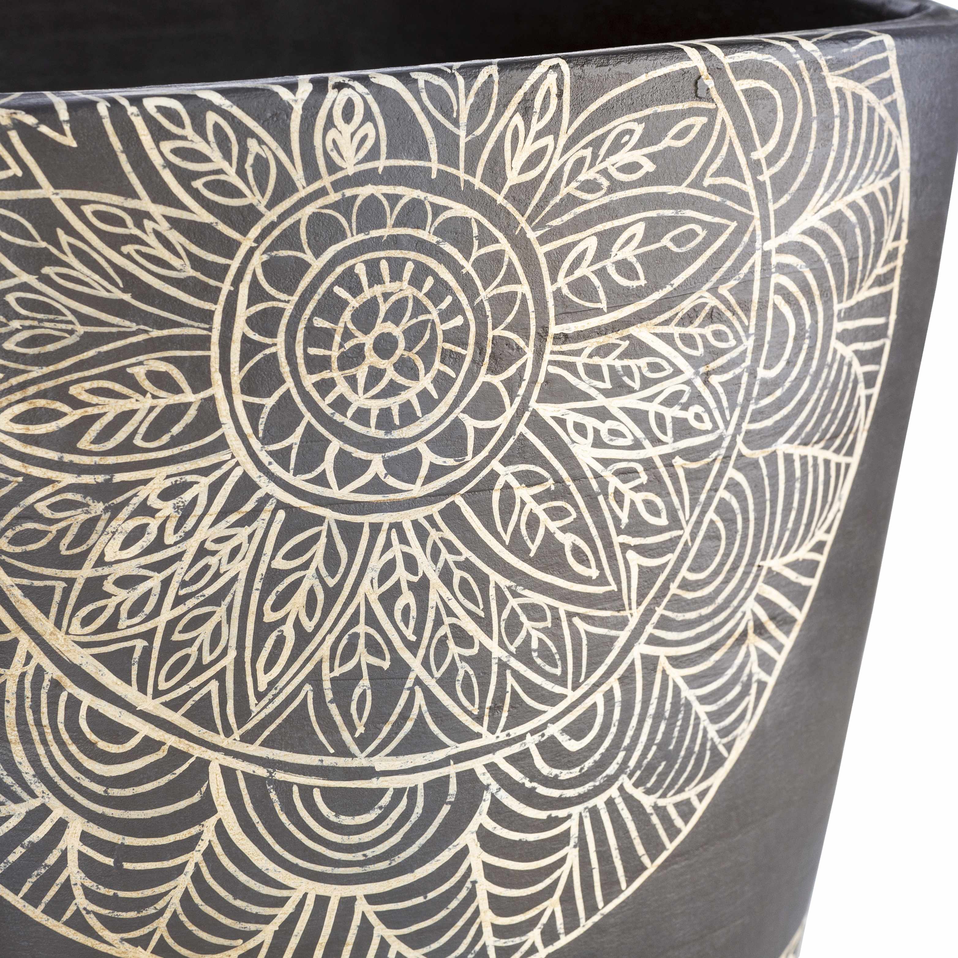 Hearst Terracotta Geometric Black Planter - Clearance