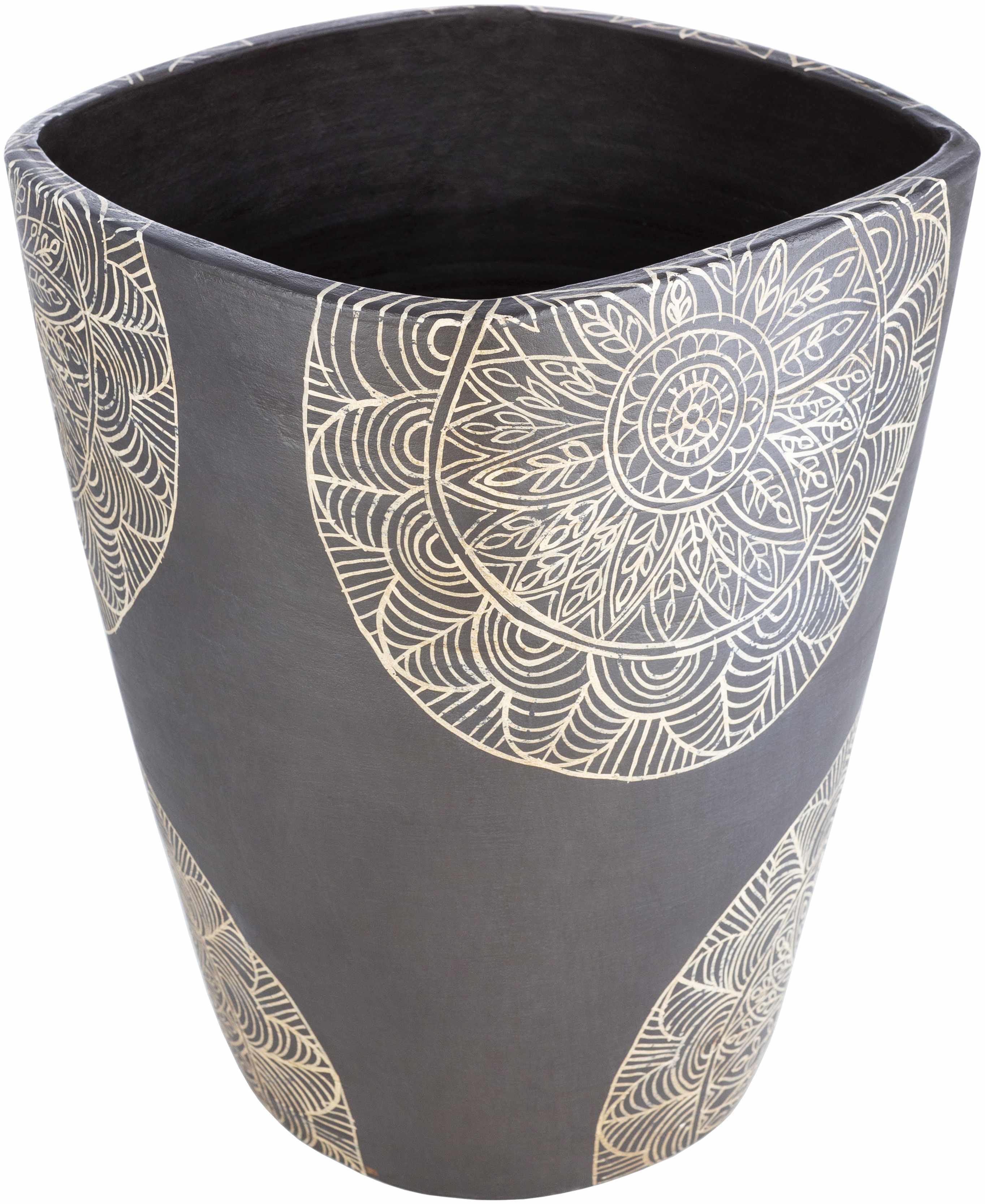 Hearst Terracotta Geometric Black Planter - Clearance