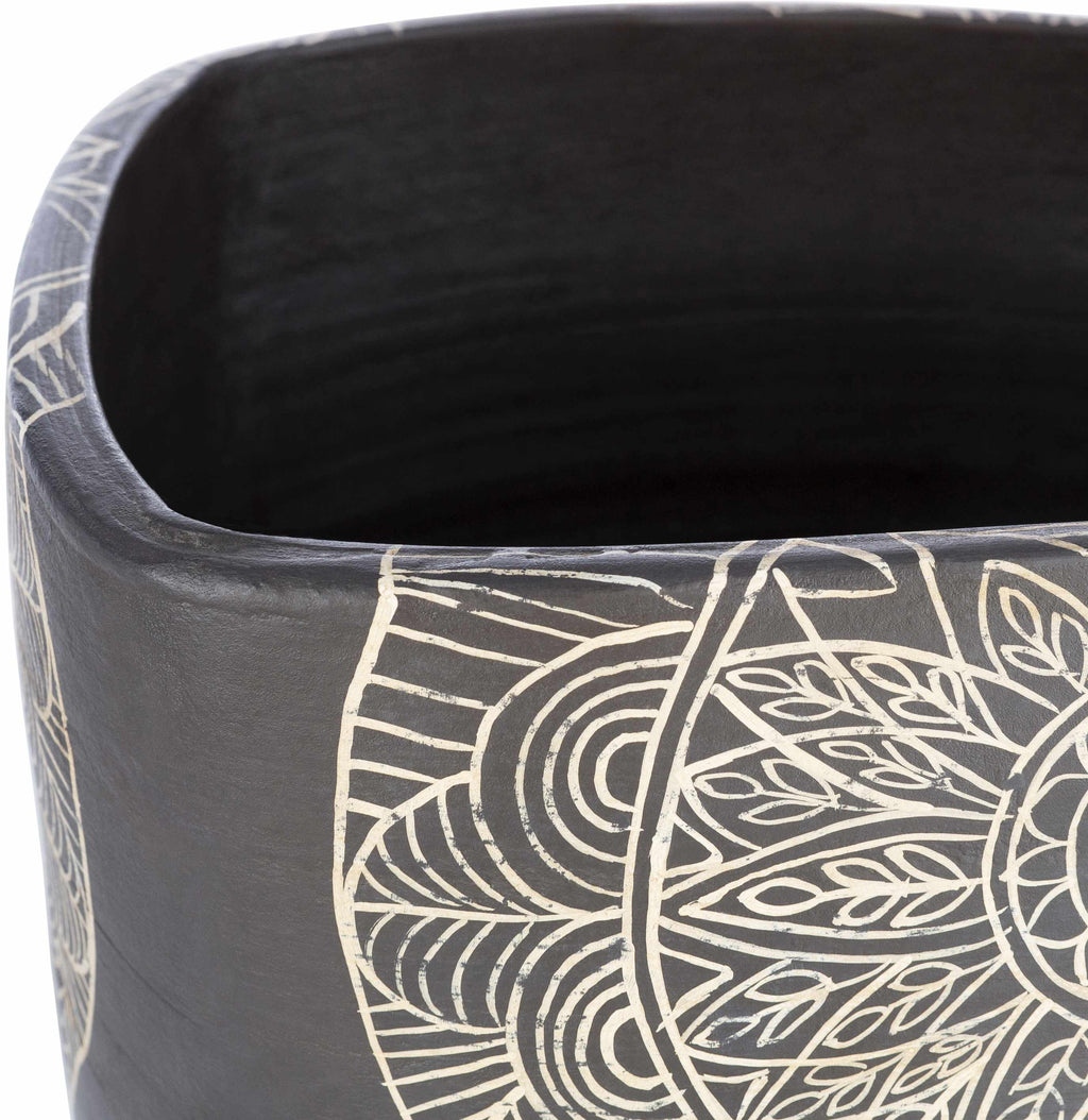 Hearst Terracotta Geometric Black Planter - Clearance