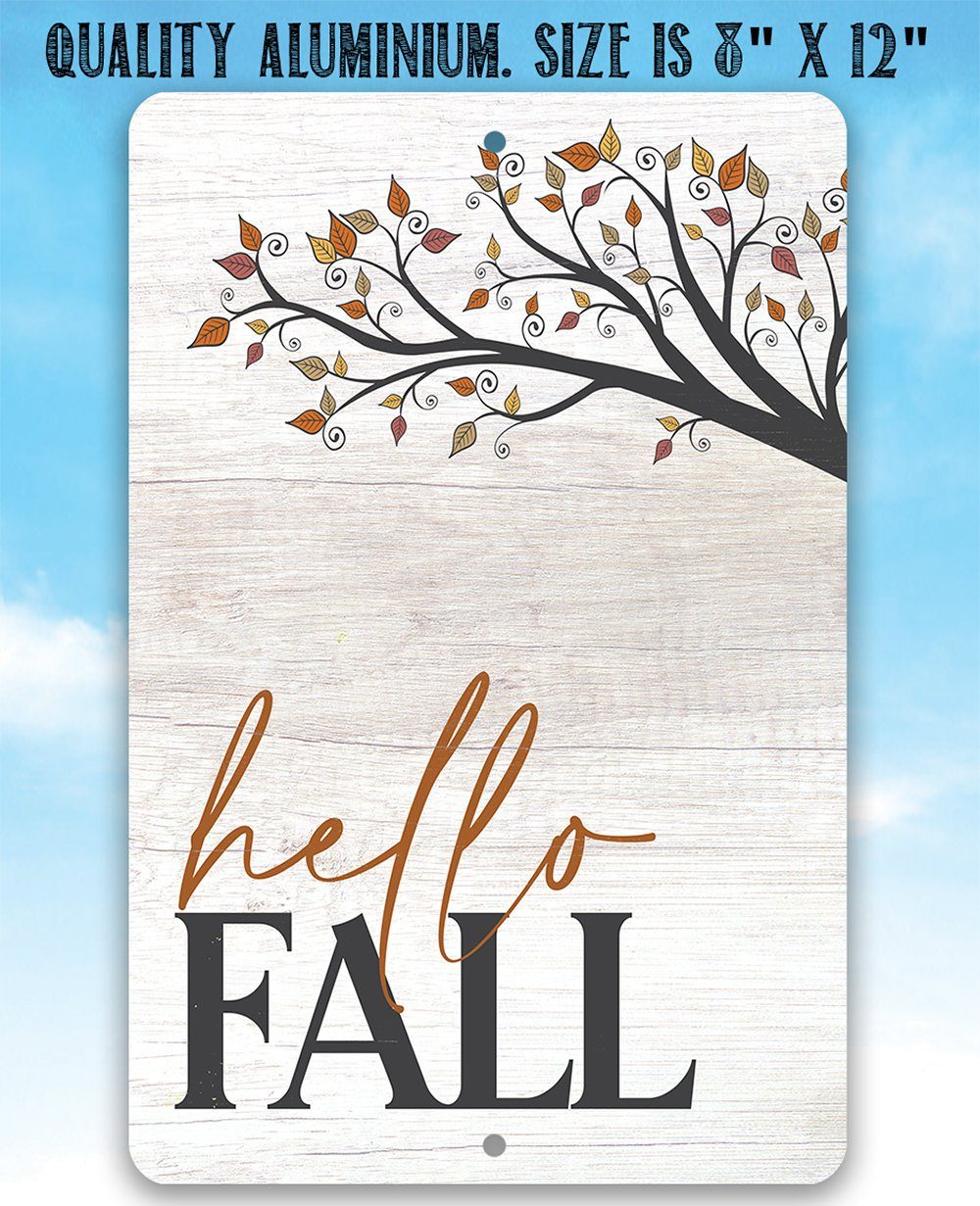 Hello Fall - Metal Sign