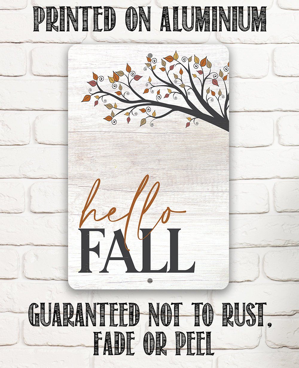 Hello Fall - Metal Sign