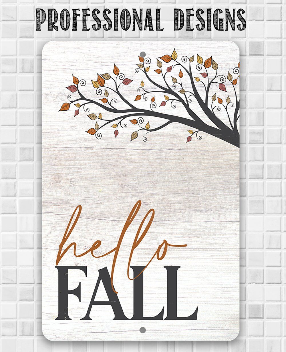 Hello Fall - Metal Sign