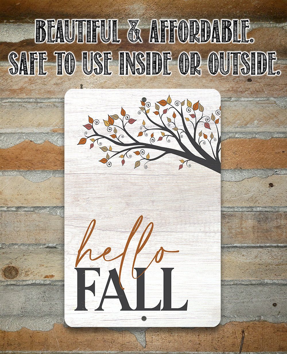 Hello Fall - Metal Sign