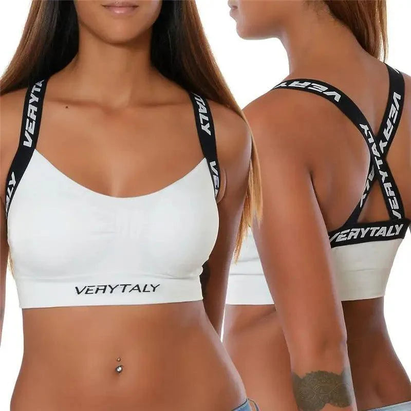 High Quality Fitness Tight Sports Letter Street Cropped Vest Tops for Women And Girls Bustier Strappy Skinny T-Shirt