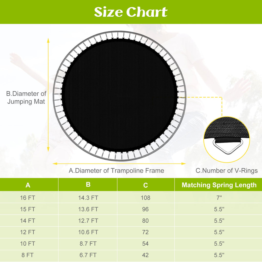 High-Elastic PP Replacement Jumping Mat-15 ft