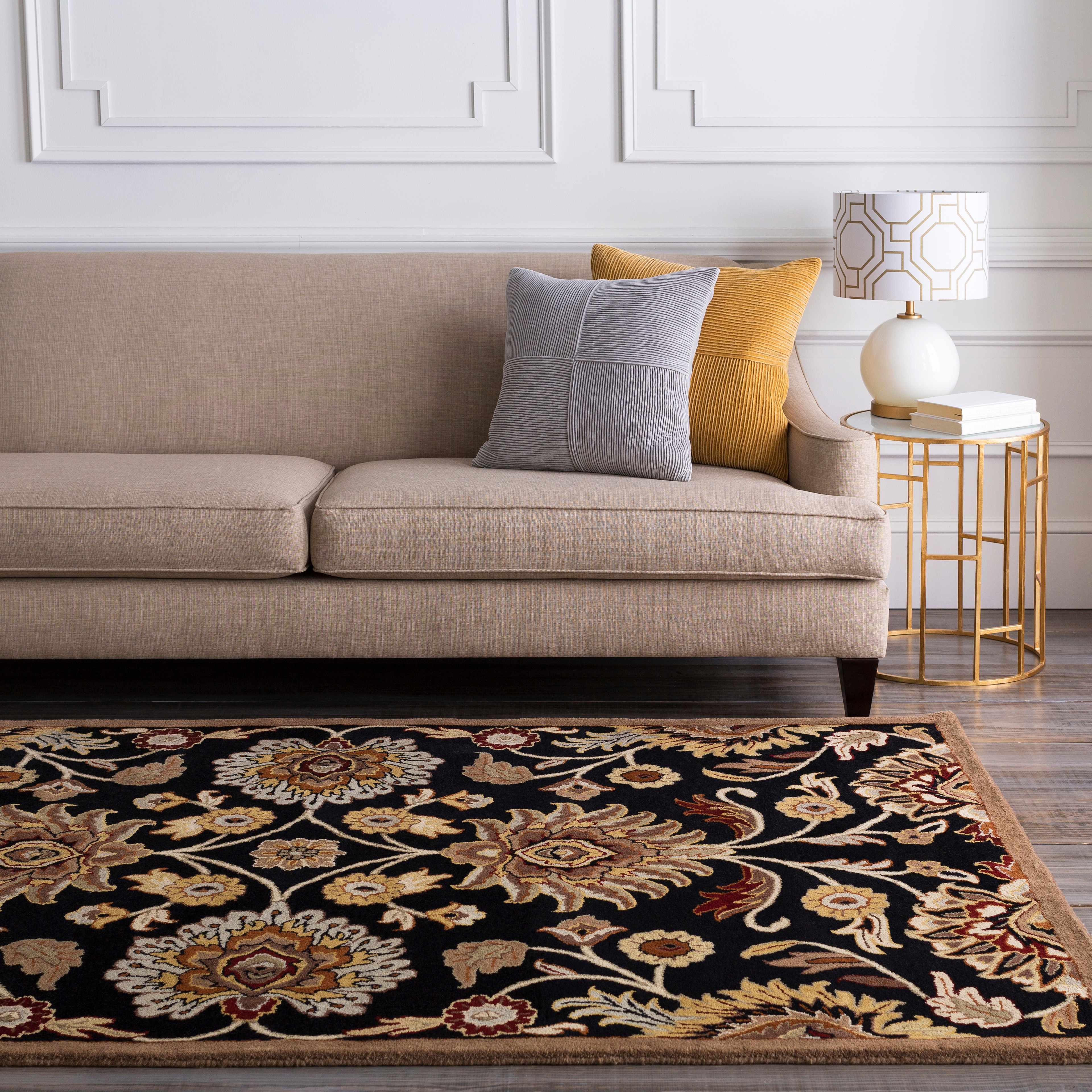 Conesus 1053 Hand Tufted Black Wool Rug