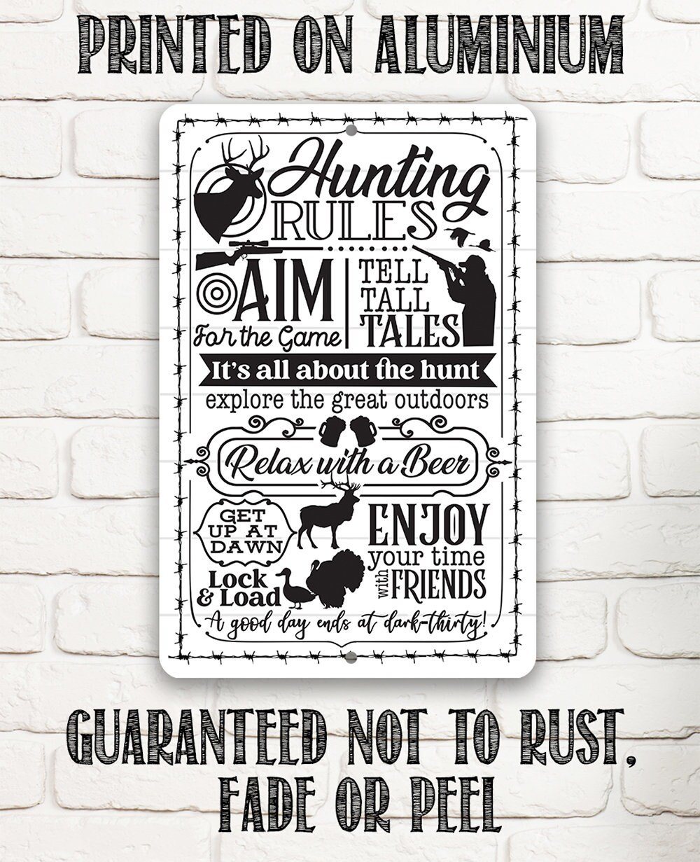 Hunting Rules - Metal Sign