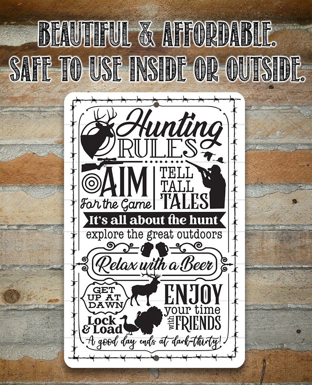Hunting Rules - Metal Sign