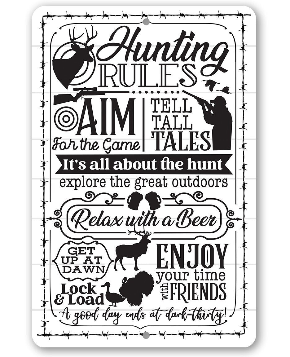 Hunting Rules - Metal Sign