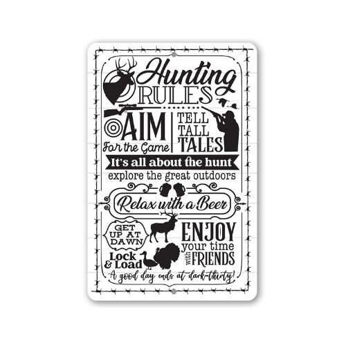 Hunting Rules - Metal Sign