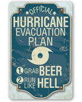 Hurricane Evacuation Plan - Metal Sign