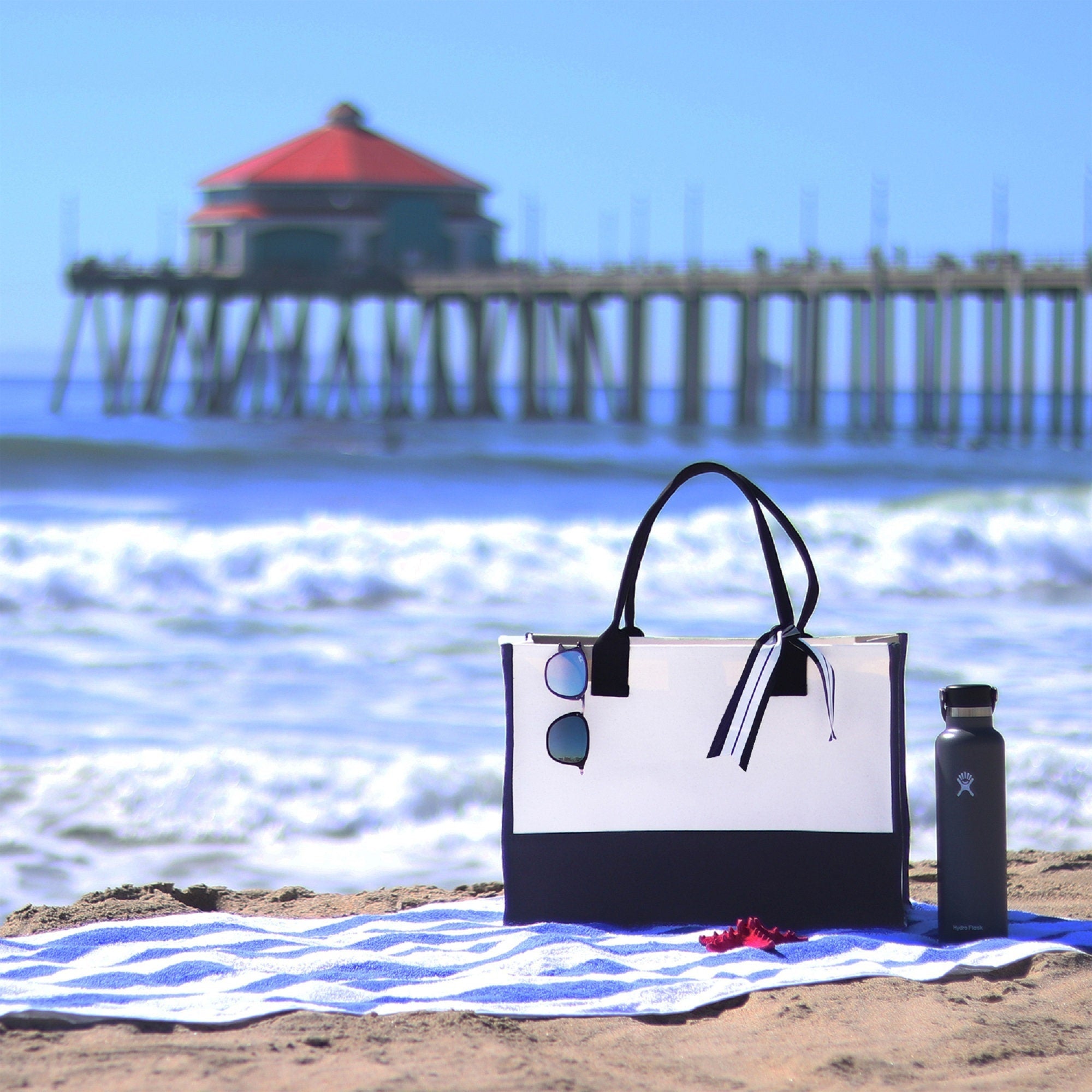 Road Trip Beach Tote Bag - Large Chic Tote Bag - Gift for Her - Vacation Tote Bag - Weekender Bag - Travel Tote